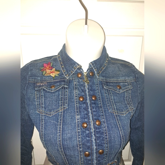 Y2K Enyce Cropped Denim Jacket Sz XL - Picture 12 of 13